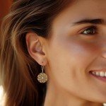 Diamond Circle Drop Earrings in 18kt Gold