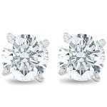 Natural Diamond Stud Earrings in 14K Gold