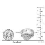 Twisted Swirl White Diamond Engagement Ring Set