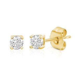 14k Yellow Gold Lab Grown Diamond Stud Earrings