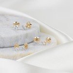14k Yellow Gold Lab Grown Diamond Stud Earrings
