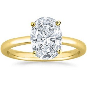 14K Gold Lab Grown Oval Cut Diamond Ring