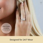 Elegant 3.0 Carat Princess Cut CZ Ring Set