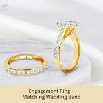Elegant 3.0 Carat Princess Cut CZ Ring Set