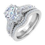1 Carat Diamond Bridal Ring Set in 14K White Gold