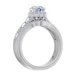 1 Carat Diamond Bridal Ring Set in 14K White Gold