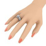1 Carat Diamond Bridal Ring Set in 14K White Gold