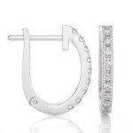1/5 Carat White Gold Diamond Huggie Hoop Earrings