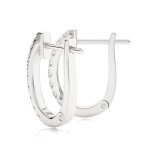 1/5 Carat White Gold Diamond Huggie Hoop Earrings