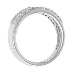 Baguette and Round Diamond Wedding Band in 10K White Gold
