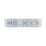 Baguette and Round Diamond Wedding Band in 10K White Gold