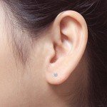 Diamond Round Stud Earrings in 14k White Gold