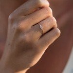 14K Yellow Gold Moissanite Three-Stone Engagement Ring