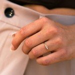 14K Yellow Gold Moissanite Three-Stone Engagement Ring