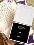 14K Yellow Gold Moissanite Three-Stone Engagement Ring
