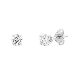 Lab Diamond & 10K White Gold Stud Earrings