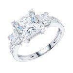 14k White Gold Princess Cut Diamond Engagement Ring