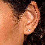 Lab Diamond & 10K White Gold Stud Earrings