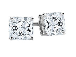 Lab-Grown 1/2 Carat White Gold Diamond Earrings