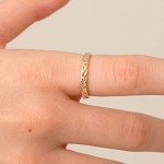 14K Solid Gold Women's Stackable Ring - Size 5