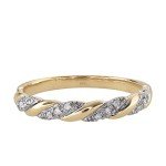 10K Yellow Gold Diamond Twist Promise Ring
