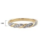 10K Yellow Gold Diamond Twist Promise Ring