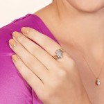 10K Yellow Gold Diamond Cluster Ring for Women