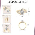 10K Yellow Gold Diamond Cluster Ring for Women