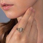 10K Yellow Gold Diamond Cluster Ring for Women