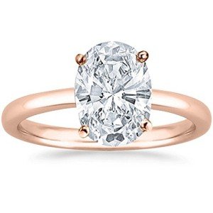 14K Rose Gold 0.5 Ct Oval Diamond Engagement Ring