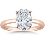 14K Rose Gold 0.5 Ct Oval Diamond Engagement Ring