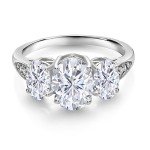 Elegant 10K White Gold Moissanite Diamond Engagement Ring