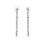 Sterling Silver Diamond Click Top Hoop Earrings