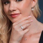 Elegant 10K White Gold Moissanite Diamond Engagement Ring