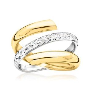 14kt Two-Tone Gold Spiral Ring - Size 9