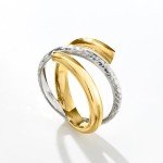 14kt Two-Tone Gold Spiral Ring - Size 9