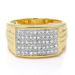 Men's 10K Yellow Gold White Diamond Ring