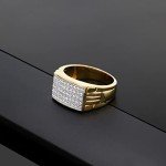 Men's 10K Yellow Gold White Diamond Ring
