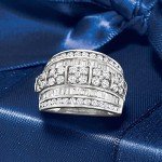 Sparkling Multi-Row Baguette & Round Diamond Ring