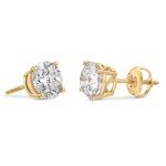 Elegant 14K Gold Natural Diamond Stud Earrings