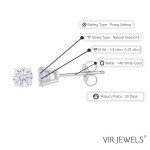 1/4 cttw Diamond Stud Earrings in 14K White Gold