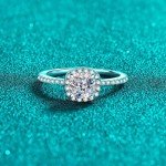 Square Diamond Engagement Ring in 14K White Gold