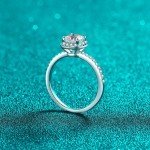Square Diamond Engagement Ring in 14K White Gold