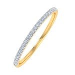 10K Yellow Gold Round Diamond Stackable Ring