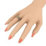 10K Yellow Gold Round Diamond Stackable Ring