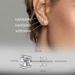 Moissanite Stud Earrings in White Gold/Silver