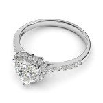 14k White Gold Heart-Shaped Diamond Halo Ring