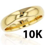 10K Yellow Gold 4mm Polished Wedding Band, Size 7