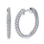 Sterling Silver Hoop Earrings with Lab Grown Diamonds