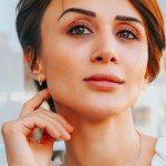 Sterling Silver Hoop Earrings with Lab Grown Diamonds